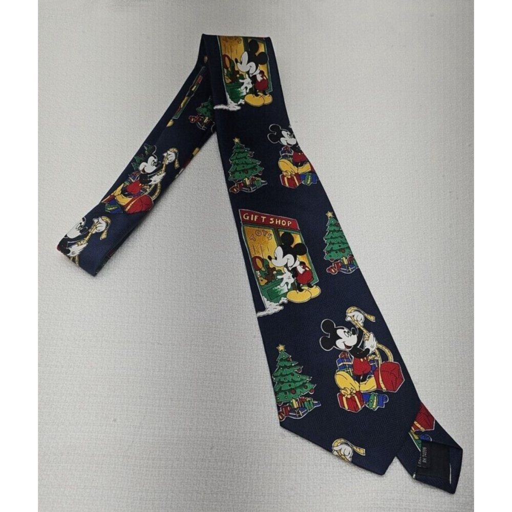 Disney Mickey Unlimited Navy Blue Christmas Mickey Mouse Neck Tie - Picture 3 of 12